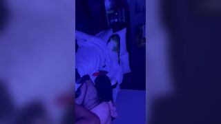 Bubble a-hole sub in nylons serving his taskmaster dad