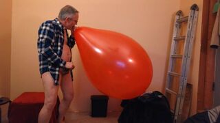 87) Cum on Massive Red Balloon -- Cont from Vid 86 -- Balloonbanger