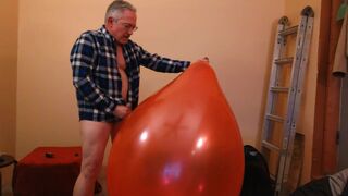 87) Cum on Massive Red Balloon -- Cont from Vid 86 -- Balloonbanger - 13 image