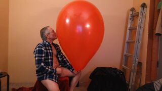 87) Cum on Massive Red Balloon -- Cont from Vid 86 -- Balloonbanger