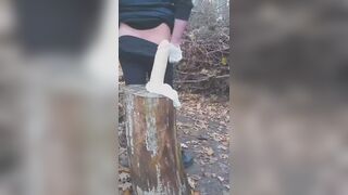 Outdoor Banging my Butt with a Large Banging Vibrator - 1 image