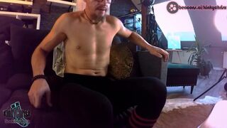 KinkyChrisX puts on leggings, sniffs sneakers and cums on his socks - 2 image