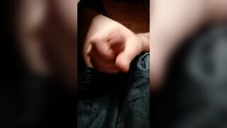 Morgan stroking his cock and edging cums all over himself with multiple cumshots