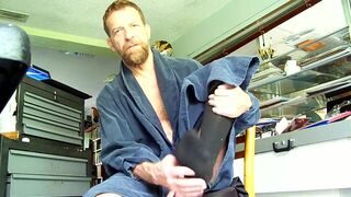 Hairyartist Will in blue robe double video - 2 image