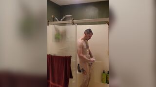 Caught in the shower soaping up, shaving, stroking - 7 image
