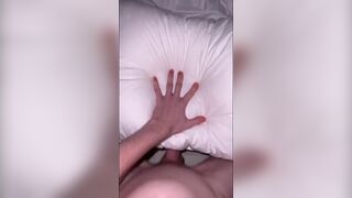 Twink fucking the pillow so HARD that he CUMS - 2 image