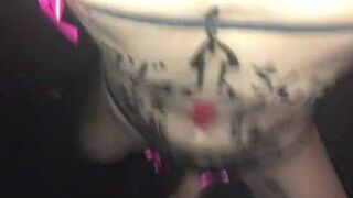 Crab crotch walkiwith erotic bikini and Graffiti on the bod