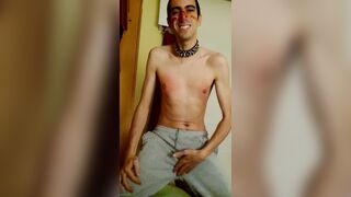 BDSM self CBT and nipple pain, in artistic Cracky style