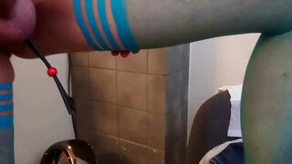 Crossdresser dressing up in sexy lingerie and high heels