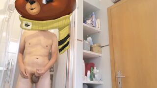 Hot smooth daddy caught jerking in the bathroom