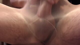 Masturbate in Falke Seidenglatt 15 in Puder and black body - 4 image