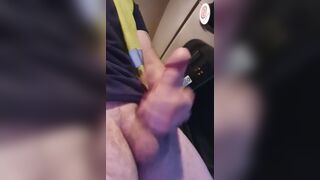 Hot guy masturbating his FAT COCK at work - 8 image