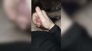 Edged and cumshot of my thick cock on my black long sleeve - 12 image