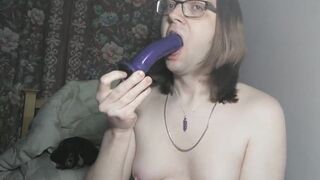 Gagging Trying To Deep Throat A Dildo