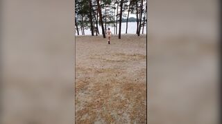 lost bet, naked on the beach and having an erection