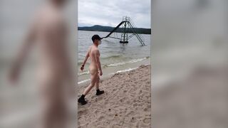 lost bet, naked on the beach and having an erection - 7 image