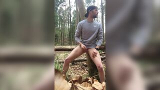 German Boy cums in the woods outdoor cum jerk off - 7 image