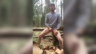 German Boy cums in the woods outdoor cum jerk off - 8 image