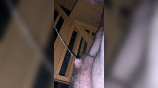 Peeing outdoors at 4 am.