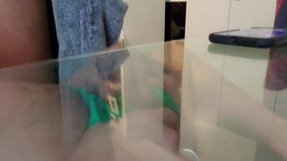 Feeding his face for breakfast