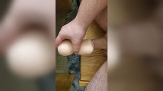 College bear jerks cock at desk