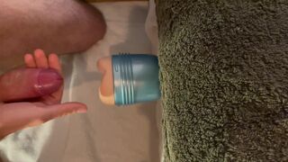 French Straight Guy Fucked his Fleshlight with his 8 Cock (Noisy Cumshot)