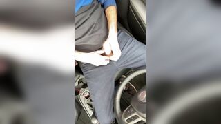 Car masturbation in the dog park. Lay back, drop pants and cum on my seat and myself. - 6 image