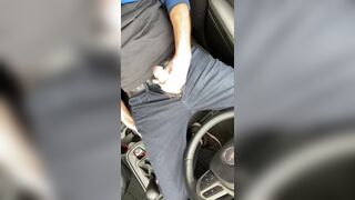 Car masturbation in the dog park. Lay back, drop pants and cum on my seat and myself. - 7 image