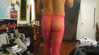 pink fishnet tights and i m feelin alright heel change mid vid - 14 image