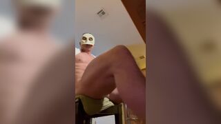 Jock working from home takes  sweats down jerks off cums