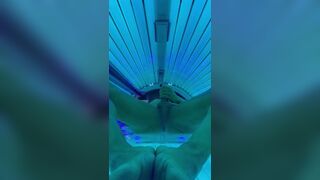 Smooth muscle hunk stripping and stroking in tanning room - 10 image