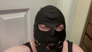 Masked slave masturbates waiting for master - 10 image