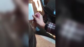 redneck cowboy gets a handjob while driving