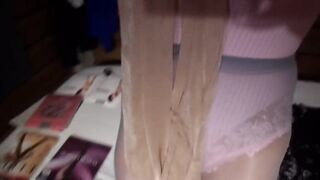 Falke Seidenglatt 15 pantyhose in Silber, pink used body