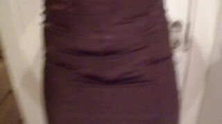 Falke Pure Shine 15 den pantyhose in Sun, sexy satin dress