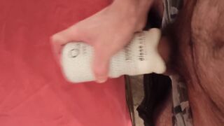 big dick cums in rubber toy