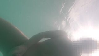 Underwater nude swimming in port public - 10 image