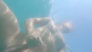Underwater nude swimming in port public - 13 image