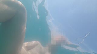 Underwater nude swimming in port public - 15 image