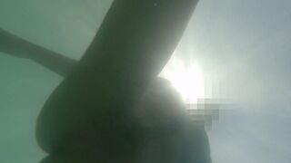 Underwater nude swimming in port public - 6 image