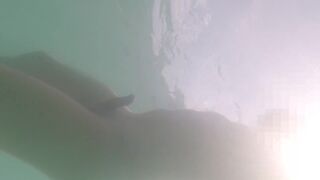 Underwater nude swimming in port public - 8 image