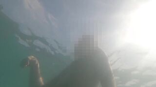 Underwater nude swimming in port public - 9 image