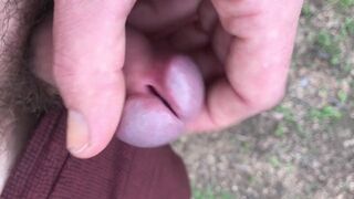 Uncut Cumshot in Slow Motion While on a Hike Outdoors - 2 image
