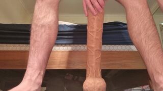Riding 16 inch cock with cage - 9 image