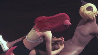 Yaoi Femboy - Catboy cum on Erito's face after he jerks him - 5 image