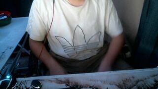 Inexperienced Man Pisses himself, piss drinks and cums