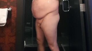 Chub Daddy With Small Penis Showering Naked - 12 image