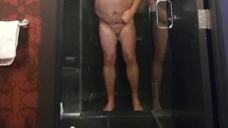 Chub Daddy With Small Penis Showering Naked - 7 image