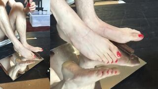 EDGEWORTH JOHNSTONE Red Toenail Closeup - Toe fetish toenails wiggly mens toes CAMERA 3 close up toe - 3 image