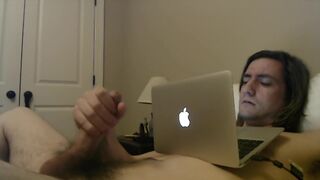 No Lube Necessary-Boy Jerks Big Cock to Porn